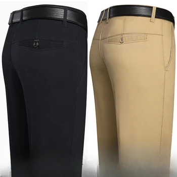 Маркови мъжки панталони 2023 г., мъжки панталони на средна възраст, ежедневни свободни тънки панталони за мъже, директни мъжки панталони с висока талия, Z42